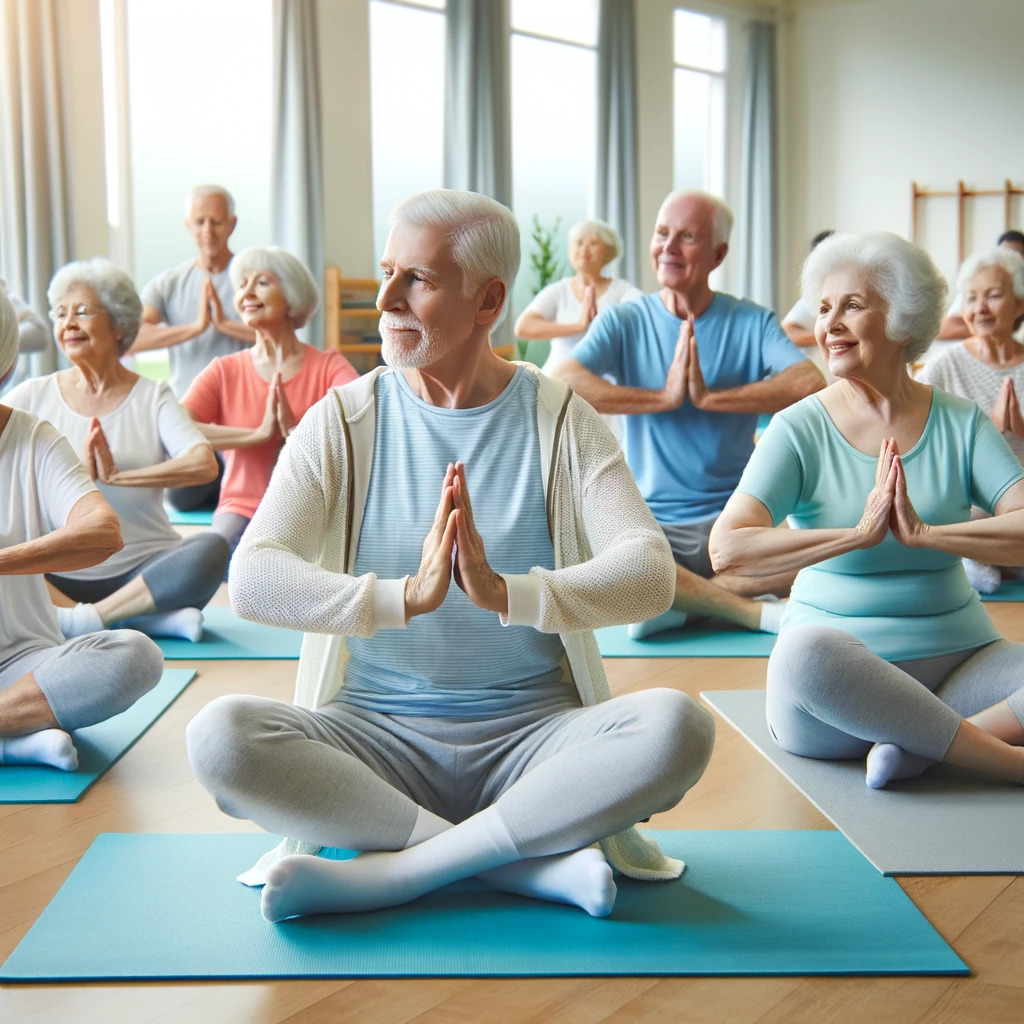 Senior Health Awareness: Tune Into Your Body 4 - Senior Health Awareness Image of seniors participating in a gentle exercise class