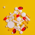 yellow surface and supplement capsule