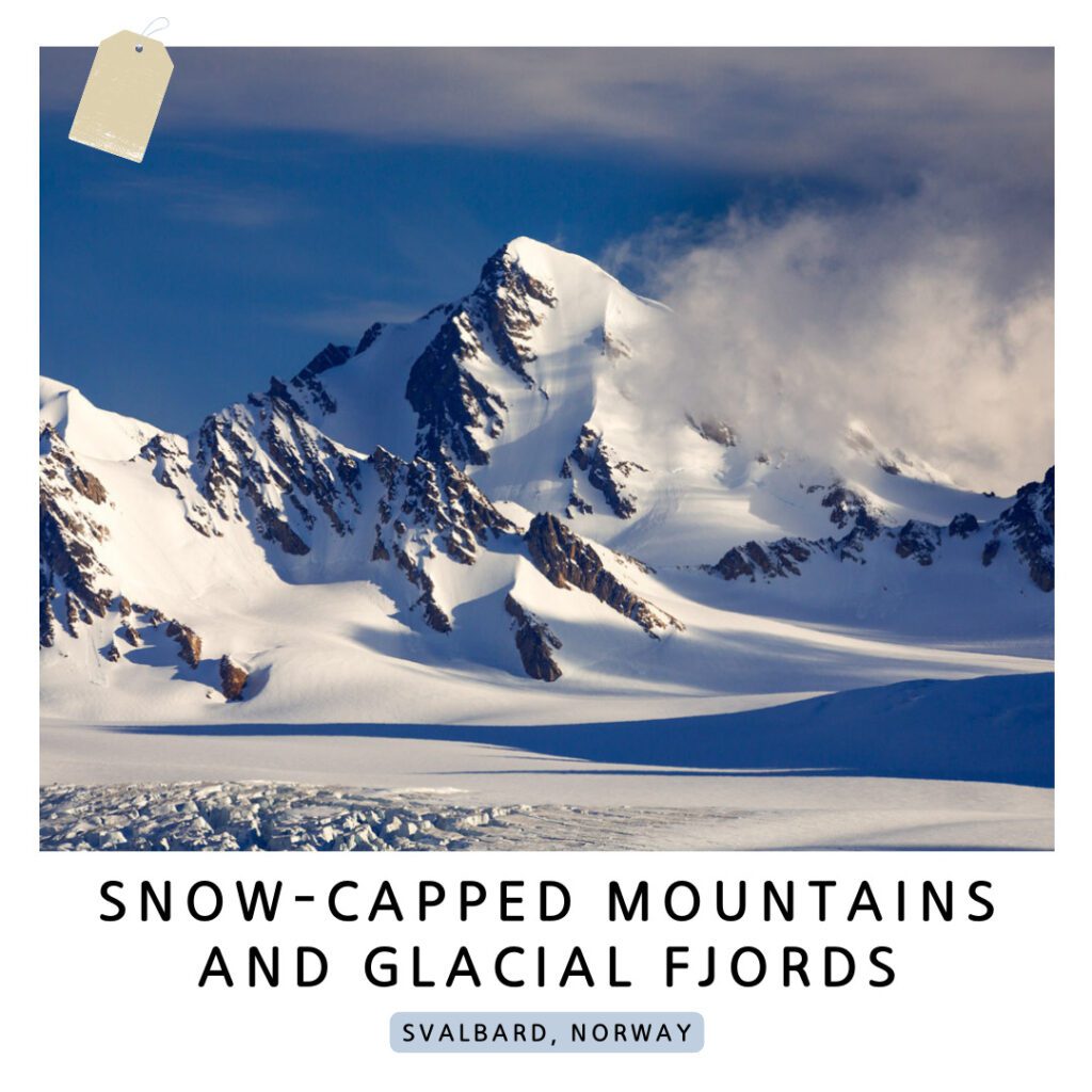 Arctic Serenity: Embracing Svalbard's Tranquil Wonders for Seniors 5 - Arctic Serenity Glacial Fjords and Mountains reflecting Arctic Serenity in Svalbard.