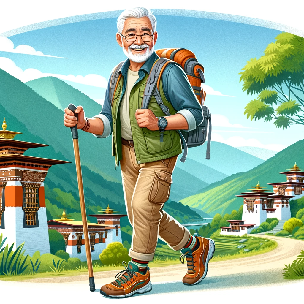 Arthur traveling in Bhutan