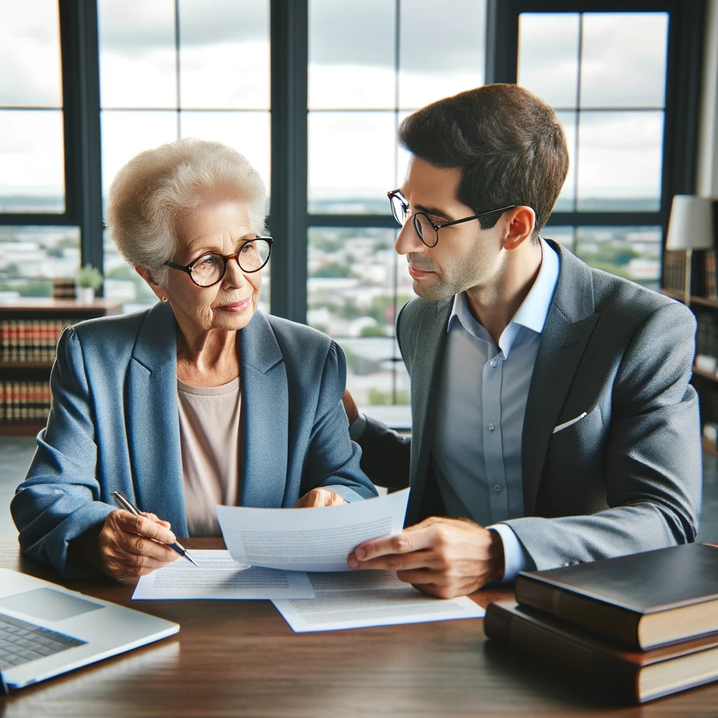 Senior Asset Management : 10 Ways to Manage Your Assets 3 - Senior Asset Management Senior discussing estate plans with attorney.