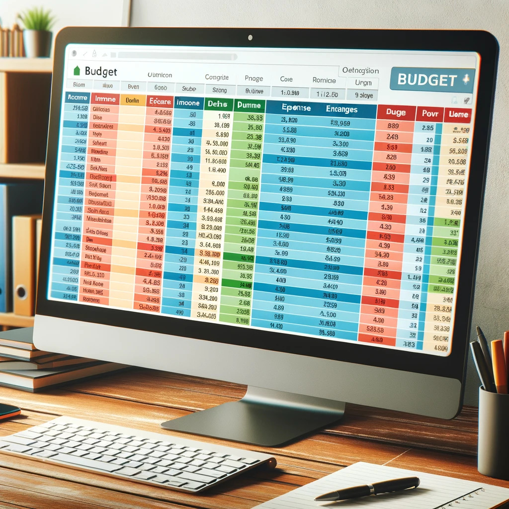 A detailed budget spreadsheet