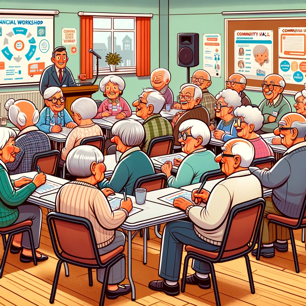 seniors attending a financial workshop